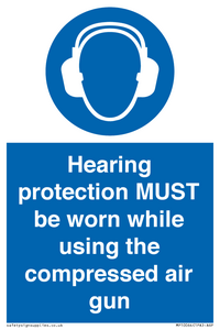 Hearing protection MUST be worn while using the compressed air gun